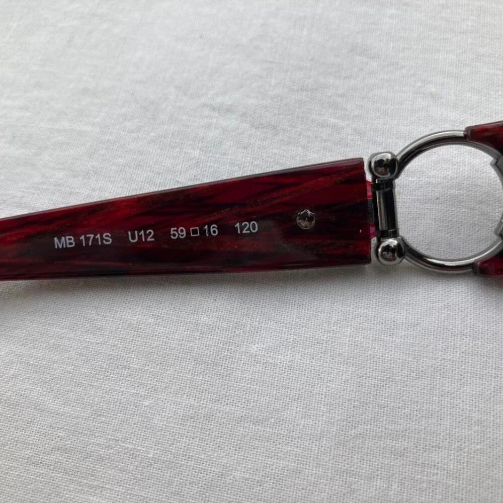 MONT BLANC Women Sunglasses Bordeaux Jaquard  MB 171S Frame Size 59 []16 120 - Picture 10 of 15